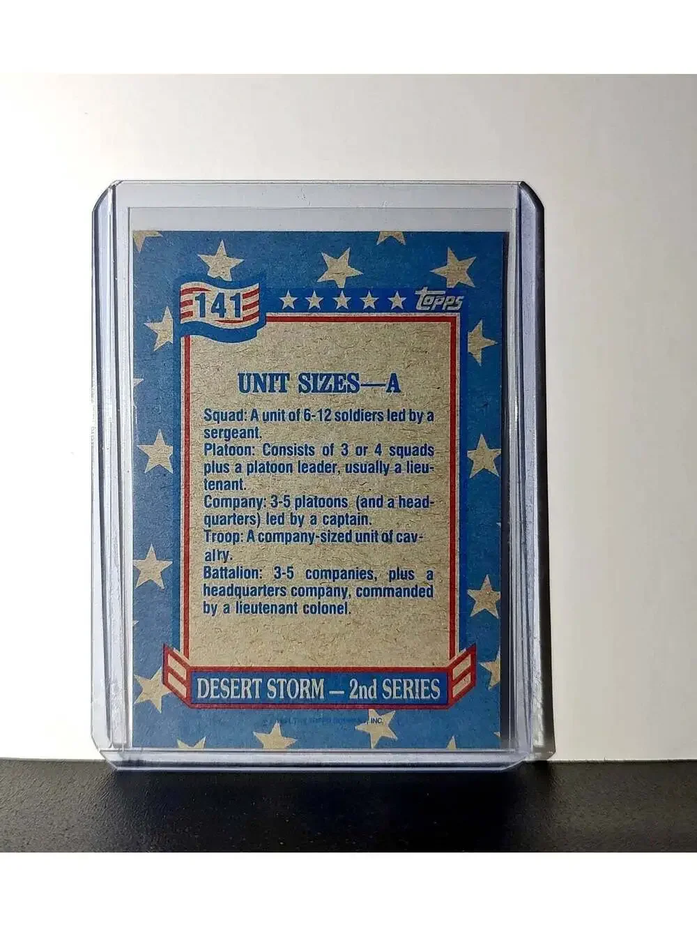 Unit Sizes – A 1991 Topps Desert Storm #141 Card